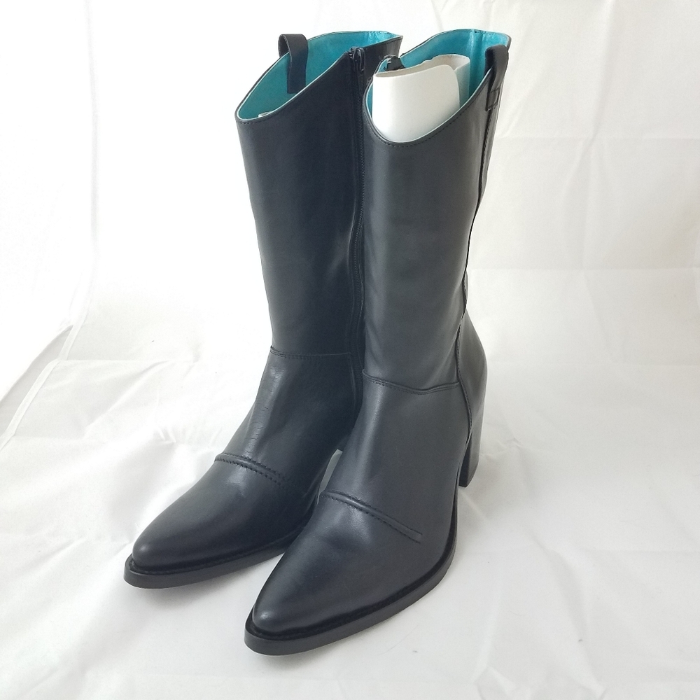 DKNY Jeans Black Boots 8.5 Made in Spain New